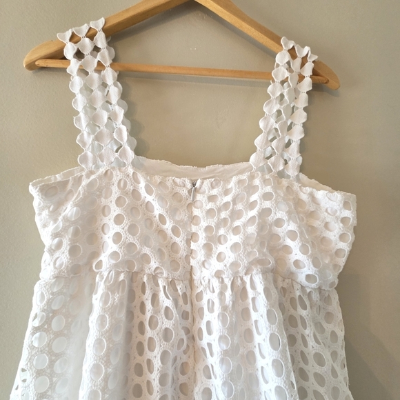 Line & Dot Raneal Dress Loop Laced Eyelet Lace White Back Zipper Size Medium - Picture 11 of 12